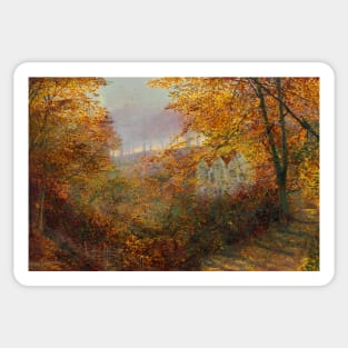 A House in a Clearing by John Atkinson Grimshaw Sticker